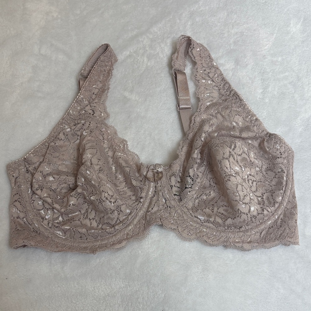 Lace Underwire Bra in Taupe - Supportive Everyday Comfort